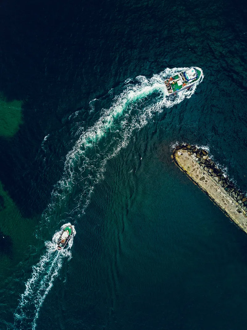 Skudenes & Aakra Sparebank — dronebilde over Karmøy, prisbelønnet fotografering